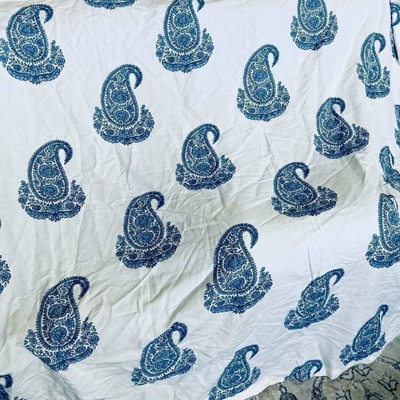 Pottery Barn Bath Pottery Barn Linen Blue White Paisley Shower